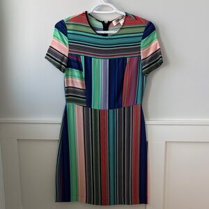 Diane Von Furstenberg Colorful Striped Mini Dress